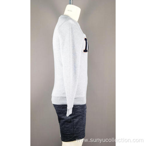 Men's towel embroidery sweatshirt without hood